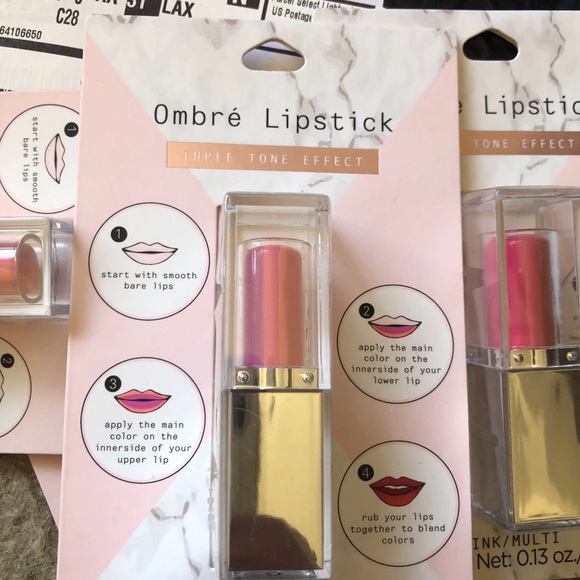 ❌Sold❌2pcs Ombré lipstick three tone effect multi - Picture 6 of 6